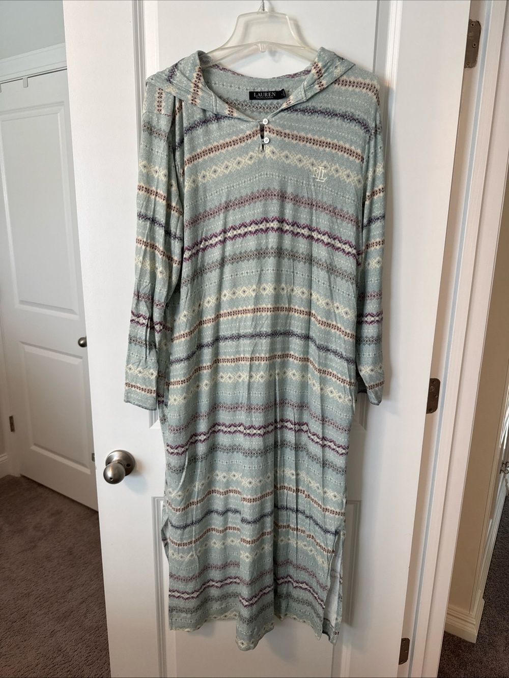 Lauren Ralph Lauren Women’s Lauren Long Sleeve Hooded Lounger Large